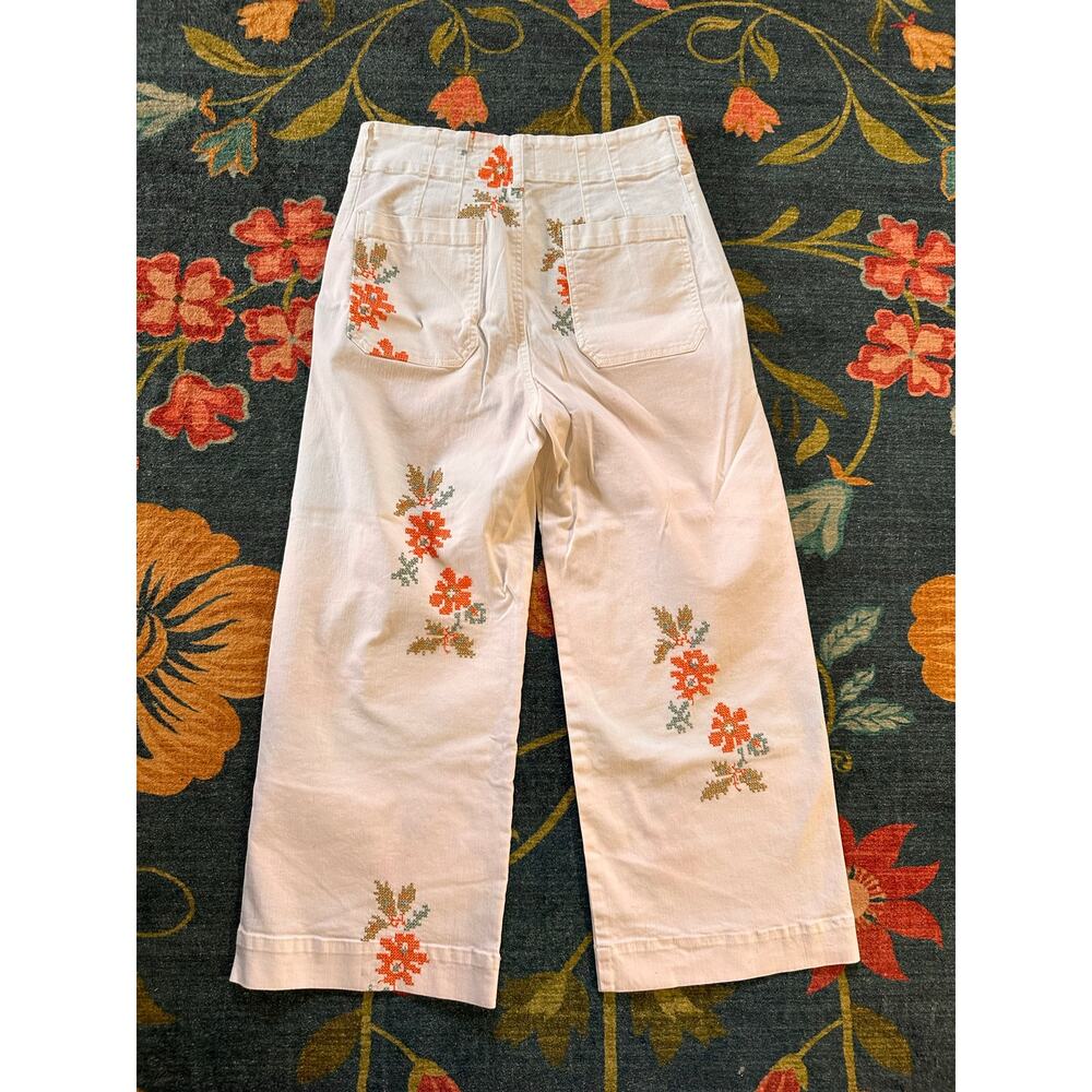 Anthropologie Maeve Colette High-Rise Wide-Leg Cropped Jeans Size 30 - Picture 7 of 9